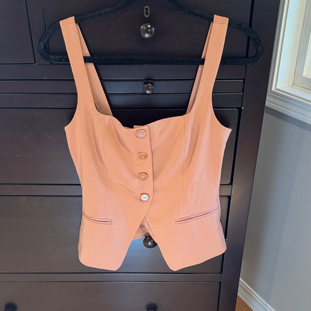 Elegant Peach Button-Down Women's Top